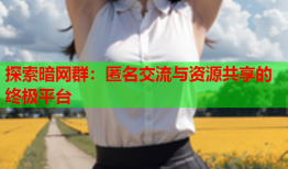 探索暗网群：匿名交流与资源共享的终极平台